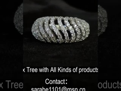 6.04g 925 نقره CZ حلقه های رودیوم پوشش داده شده نقره استرلینگ حلقه قفل شدن