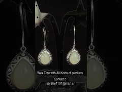 گوشواره های سنگ قیمتی نقره ای 925 تراشیده 5.63 گرمی