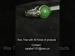 حلقه سنگ قیمتی نقره ای 925 10x10 میلی متر حلقه گردی رنگ سبز تیره