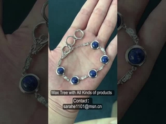 سنگ تولد 925 دستبند نقره ای استرلینگ دستبند گرد Lapis Lazuli