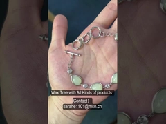 سنگ های شفا بخش 925 دستبند نقره ای 8x12 میلی متر دستبند آبنبات سفید