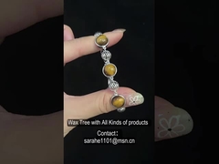 دستبند 925 استرلینگ نقره سنگ قیمتی دستبند رودیم چسبیده سنگ چشم ببر