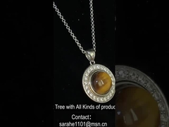 زنانه 925 طلا سنگ قیمتی آویز گرد رودیم پوشش آویز سنگ چشم ببر