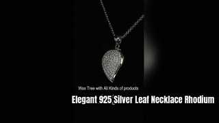 گردنبند برگ اشکی نقره 925 با سنگ های CZ