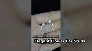 گوشواره گل میخی نقره 925 CZ