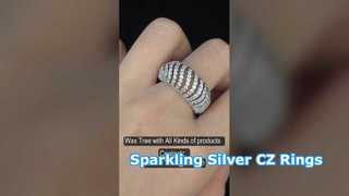 حلقه نقره 925 CZ براق الماس