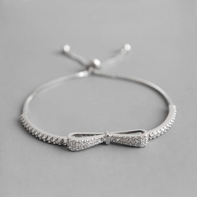 4.13 گرم پاپیون دستبند زیرکونیا مکعبی مد جواهرات نقره عیار 925 برای زنان