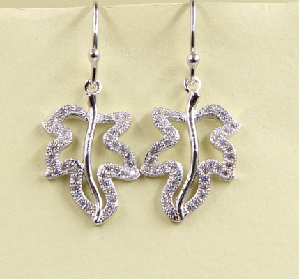 برگ های گوشواره های Dangle گوشواره های Sterling Silver Stud گوشواره های Cubic Zirconia گوشواره های قطره ای نقره ای خالص