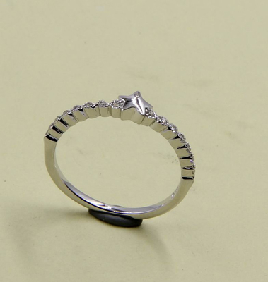 925 استرلینگ نقره CZ Prong / Pave Setting حلقه سنگ دور یونیسکس در باند 2-3 میلی متری استرلینگ نقره حلقه قلب