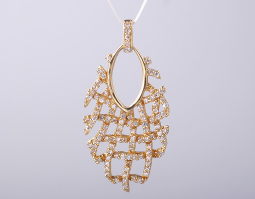 آويزون شدن شبكه CZ Cross Pendant در نقره استرلينگ 925 لوگو سفارشي حک شده 2-6g