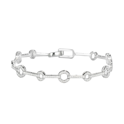دستبندهای الماس طلای 18 عیار زنانه سگک حلقه‌ای 0.73 عیار 17.5 سانتی‌متری