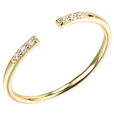 حلقه دهانه حلقه های الماس طلای 18 عیار 0.05 عیار اندازه سفارشی 1 گرم