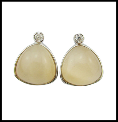 گوشواره های سنگ قیمتی شکل قلب پوشیده از رودیم Lapis Lazuli Cubic Zirconia Casual / Party Style