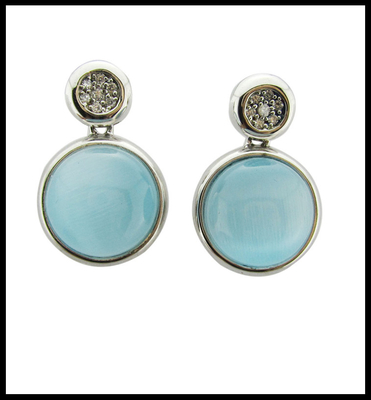 گوشواره های سنگ قیمتی شکل قلب پوشیده از رودیم Lapis Lazuli Cubic Zirconia Casual / Party Style