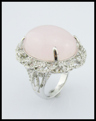 حلقه های کوارتز گل رز نقره ای 925 با وزن 5 ~ 8 گرمی نقره دو منظوره حلقه گل نقره ای استرلینگ