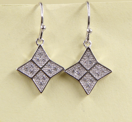 برگ های گوشواره های Dangle گوشواره های Sterling Silver Stud گوشواره های Cubic Zirconia گوشواره های قطره ای نقره ای خالص