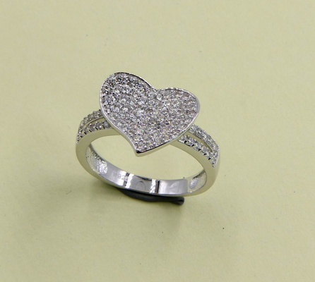 حلقه قلب الگانت 925 حلقه نقره ای با AAA CZ