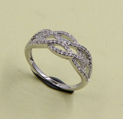حلقه عروسی شکل قلب 925 نقره CZ Eternity Band حلقه اندازه 5-10 حلقه قاشق نقره ای استرلینگ