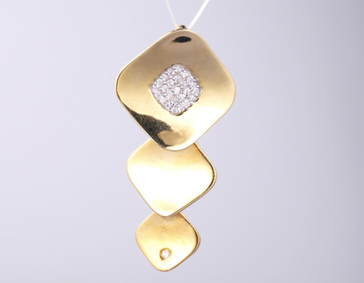 آويزون شدن شبكه CZ Cross Pendant در نقره استرلينگ 925 لوگو سفارشي حک شده 2-6g
