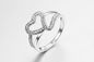 بند عروسی CZ Eternity حلقه‌های 2.38 گرمی نقره‌ای 925 قلب شکل