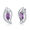 گوشواره سنگ های قیمتی AAA+ 925 عیار به رنگ الماس بنفش برای زنان