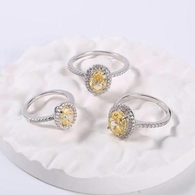Eternal Engagement Promise Rings Radiant Cutting 2.3g 925 Silver CZ Rings for Women