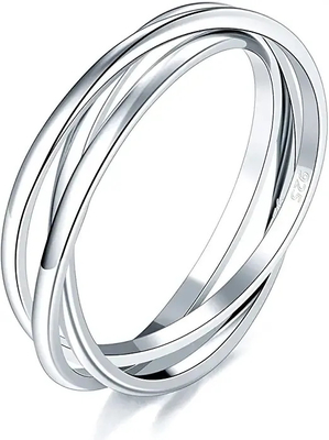 انگشترهای نازک نقره عیار 925 CZ، حلقه‌های نقره عیار 4.20 گرمی