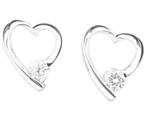 گوشواره قلب 925 نقره CZ گوشواره سنگ کوچک Cz 1.0-1.25mm مناسب برای هر مناسبی گوشواره زرکونیا مکعب