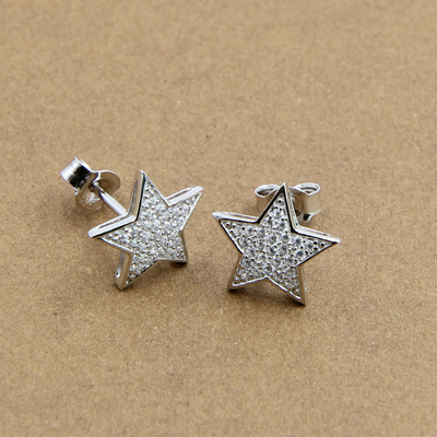 گوشواره ستاره ای استاد Twinkling Star 925 Sterling Silver Stud گوشواره های نقره ای استرلی برای هر روز Glamour گوشواره های نقره ای استرلی واقعی