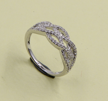 حلقه عروسی شکل قلب 925 نقره CZ Eternity Band حلقه اندازه 5-10 حلقه قاشق نقره ای استرلینگ