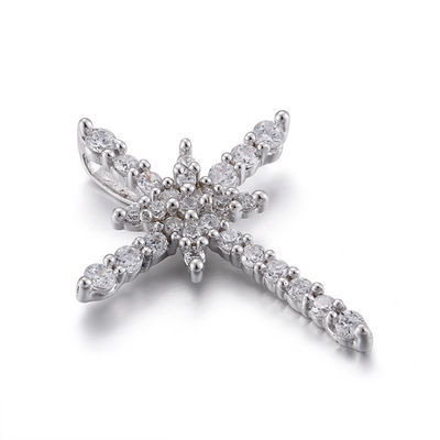 آویز 2.5 میلی متری طلای سفید مکعبی زیرکونیا آویز مردانه مدال سنت بندیکت